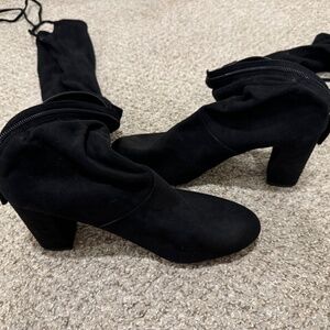 Black Over the Knee Heel Boots